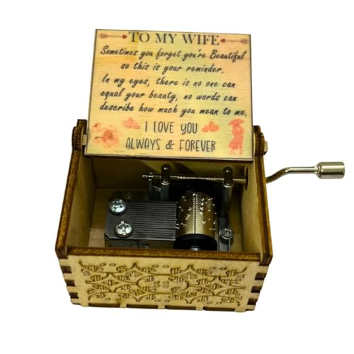 Image of Zesta Love Theme Musical Box Gift | Romantic Music Crank Mini Collectible for Girlfriend, Boyfriend, Husband, Wife | Unique Musical Gifts for Music Lovers | Vintage Wooden Box