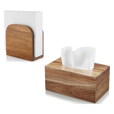Napkin Holder and Rectangular Tissue Box Cover Bundle Cover