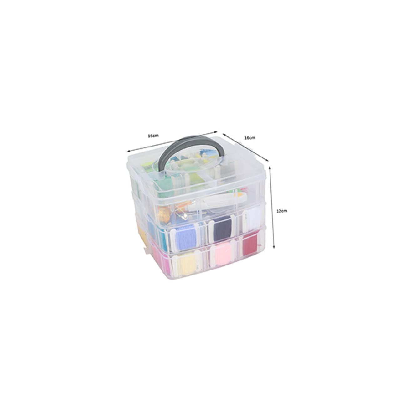 Lurrose Kit da Ricamo 150 Pezzi con Fili Avvolti e Accessori | Scatola per Conservazione Inclusa, Componenti in Metallo e Plastica, per Casa e Cucito, per Donna e Ragazza