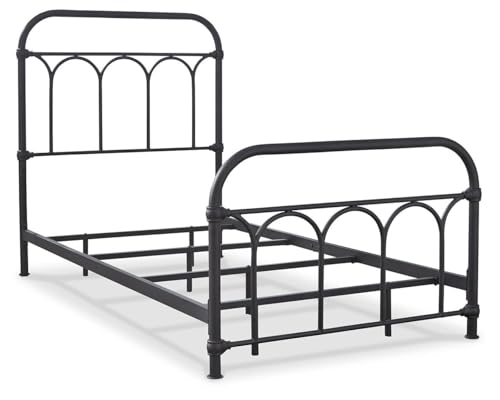 Signature Design by Ashley Nashburg Twin Metal Bed with Headboard, Black - image 5