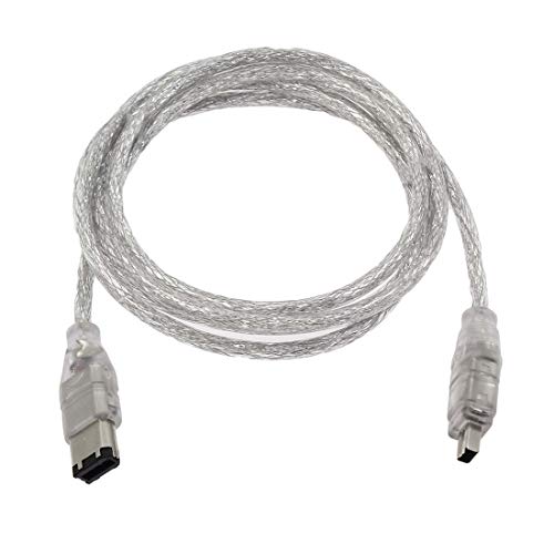 Augiimor 4FT 4 Pin to 6 Pin Male to Male DV Cable FireWire IEEE 1394 Cable/iLink FireWire Cable Cord