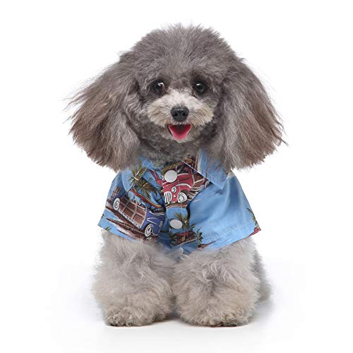Tangpan Summer Pet Daisy Hawaiian Beach Plaid Print Shirts Clothes for Dog Blue L