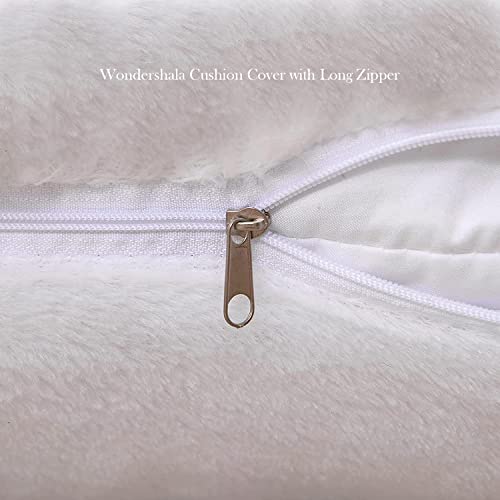 Image of White Fur Cushion Covers Set of 2 Home Decor Cushion Cover 16x16 Inches Decoration Cushion Covers