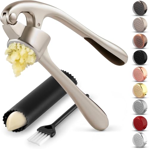 Zulay Kitchen Premium Garlic Press Set - Rust Proof &