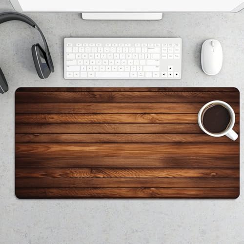 Mouse Pad grande de escritorio de goma estilo madera miniatura 5