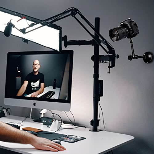 Image of UYODM 2 Pack Articulating Magic Arm Wall Mount Holder Stand Compatible with CCTV POV Camcorders Cameras, LED Light, Video Lamp,DSLR,Flash,Digital Camera,Security cameras