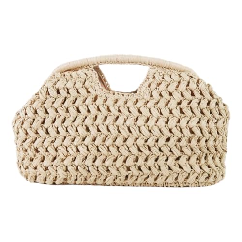 Large Straw Clutch Bag for Women Summer Satchel Purse Fashion Woven Top Hanlde Handbags for Beach Vacation