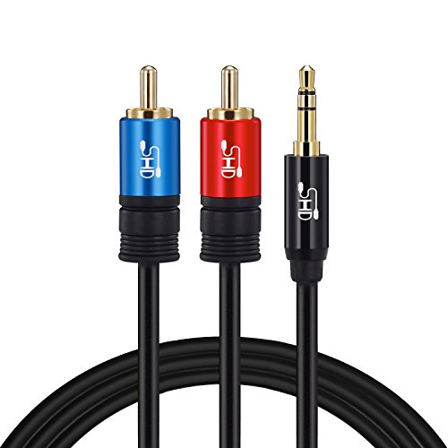 SHD 3.5mm Aux to 2RCA Y Splitter Stereo Audio Cable Male Type OFC