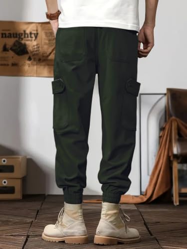 Image of Leriya Fashion Men's Cargo Pants | 4 Pocket Cotton Cargo Joggers for Men | Loose Fit Stylish Pant with Pockets | Casual Baggy Trousers & Streetwear Lower