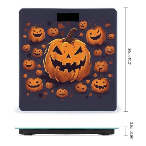 Báscula de baño digital con diseño calabaza Halloween miniatura 2