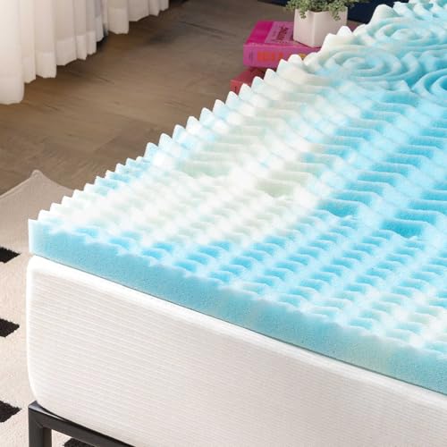 Image of Best Price Mattress 2 Inch 5-Zone Swirl Gel Aerobreeze Foam Mattress Topper, CertiPUR-US Certified, Dorm Essentials, Twin