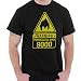 Warning Power Level Over 9000 Funny Dragon Ball Z Vegeta T-Shirt Tee, Black, Medium
