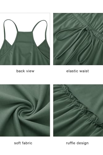 Image of Newshows Women's Summer Casual Dress Cute A Line Ruffle Hem Flattering Fit Beach Vacation Sundress
