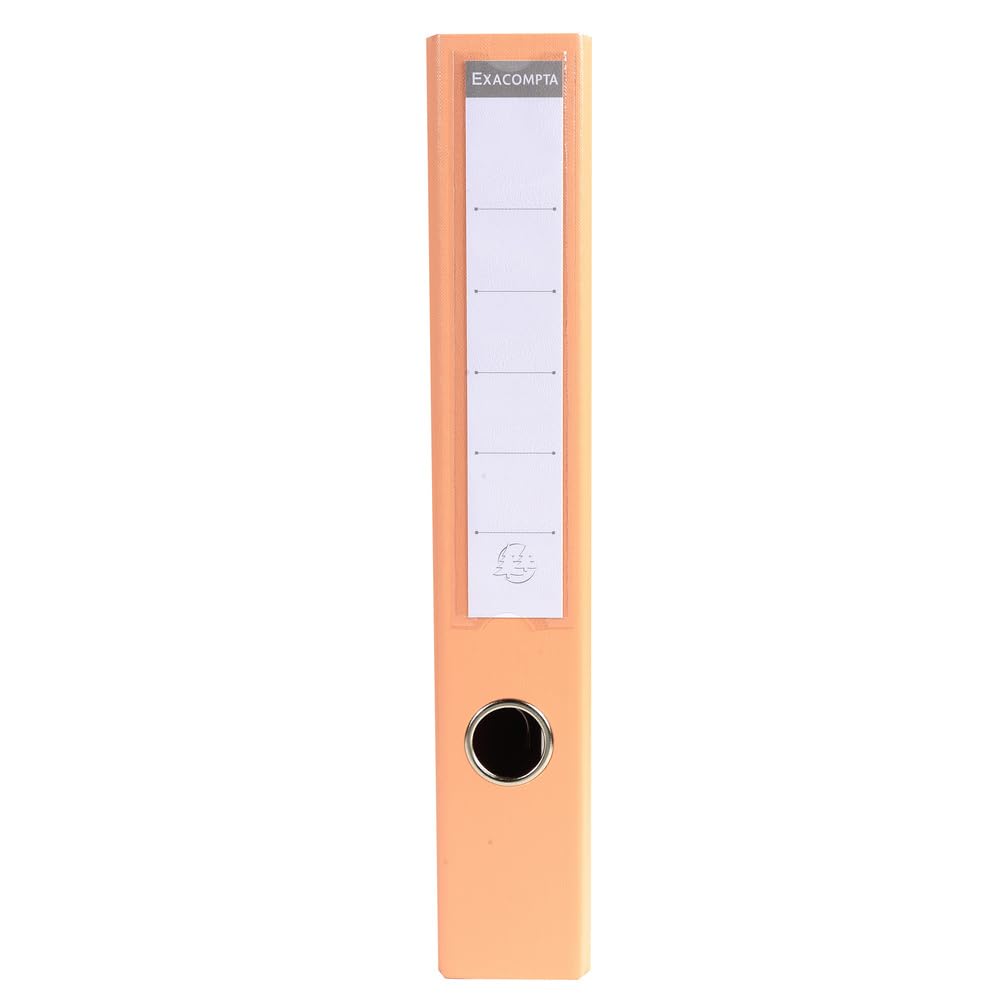 Exacompta 53505E 10er Pack Premium PVC-Ordner Prem´Touch Pastell. 5 cm schmal DIN A4 Ringordner Aktenordner Briefordner Büroordner Plastikordner Schlitzordner Pastelllachs