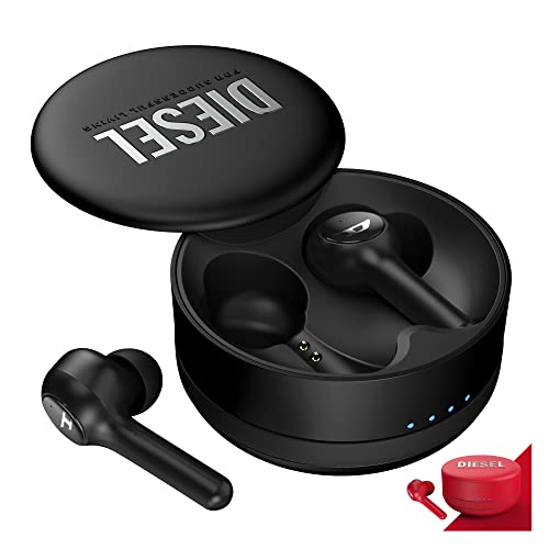 Diesel 45475 True Wireless Oordopjes, In Ear Bluetooth Koptelefoon met 32 Uur Speeltijd, Waterbestendig, LED-indicator voor Batterijniveau, Compatibel met iPhone en Android, Zwart