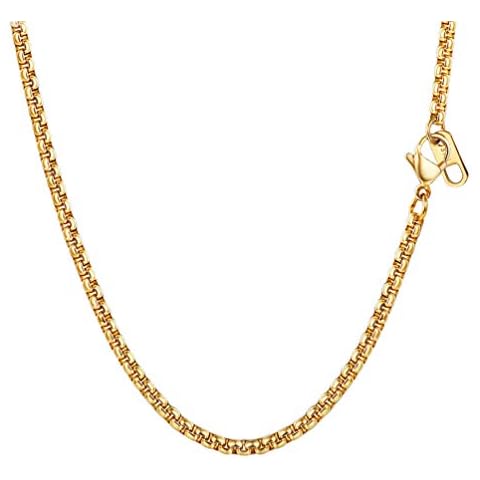 PROSTEEL 3MM Gold Filled Necklace for Men Cover