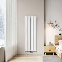 EMKE Design Heizkörper Flach, 1600x538 mm Vertikal Flachheizkörper mit Mittelanschluss, Einlagig Paneelheizkörper Wandheizkörper für Bad, Schlafzimmer & Wohnzimmer, Weiß 877W – Ansicht 6