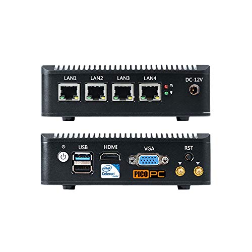 PICOPC Intel Celeron J1900 4 LAN HDMI NIC Firewall Router Ventilator Mini PC Desktop Computer (4G, 8GB RAM, 16GB SSD)