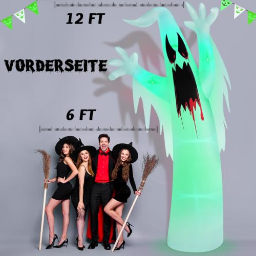 Danxilu 3,6m XXL Halloween Aufblasbar Geist Outdoor Deko – Ansicht 3