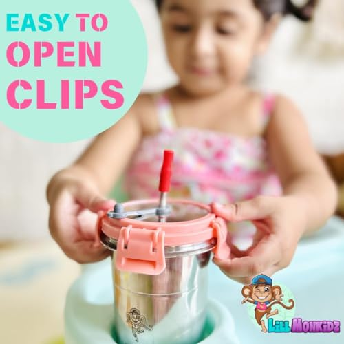 Image of LiLMONKiDZ Steel Tumbler for Kids Set of 2 (300ml Each), Leak Proof Sipper Cups with Lid & Straw, BPA Free Baby Sipper Glass with Cleaning Brush, Drinking Tumbler for Milk, Juice & Water (Sky Blue)
