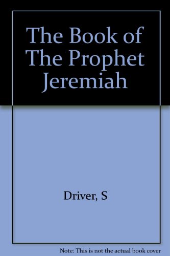 The Book of The Prophet Jeremiah B0017KI6VW Book Cover