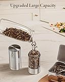 WONMAKE Electric Salt and Pepper Grinder Set, USB Rechargeable Salt and Pepper Grinder Set, Ceramic Grind and Adjustable Coarseness, with LED Light, Stainless Steel - Image 4
