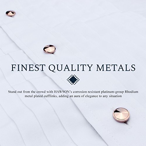 Hawson Cufflink And Studs Tuxedo Set Rose Gold Color With Platinum Finish Two Cufflinks With Six Shirt Studs Individually Wrapped In Stylish Velvet Gift Bag #TOP4
