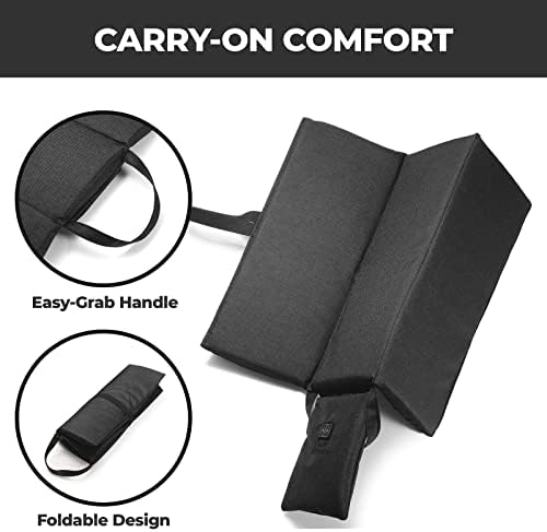 ORORO Heated Seat Cushion with Battery Pack, Foldable USB Heated Seat Cover Pads for Office Chair, Stadium and Camping (Black)