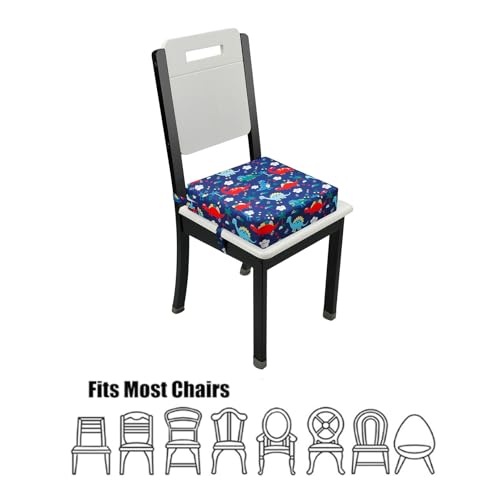 Image of PandaEar Toddler Booster Seat for Dining Table, Portable Increasing Booster Cushion for Kids, Double Strap Safety,PU Anti-Scratch, Non-Slip Bottom (Blue)