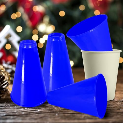 16 Pcs Cheer Megaphone for Party Blue DIY Plastic Megaphone Accessory for School Outdoor Activities Party Favors Sports Match Game (16 Pcs, Blue)