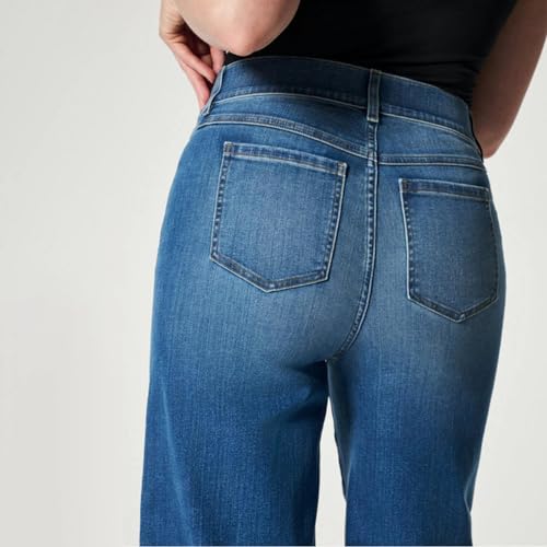 Womens Straight Bootcut Jeans Relax Fit Baggy Wide Leg Denim Pant Mid Waist Stretchy Flowy Trousers Casual Wash Jeans4