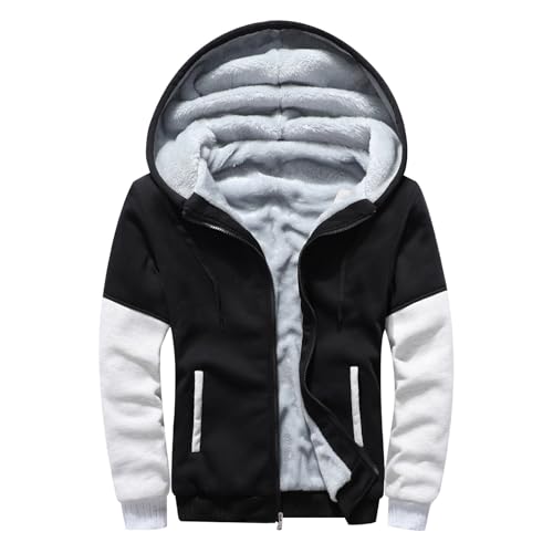 Sweat à capuche rembourré gris foncé XXL pour homme veste zippée chaude