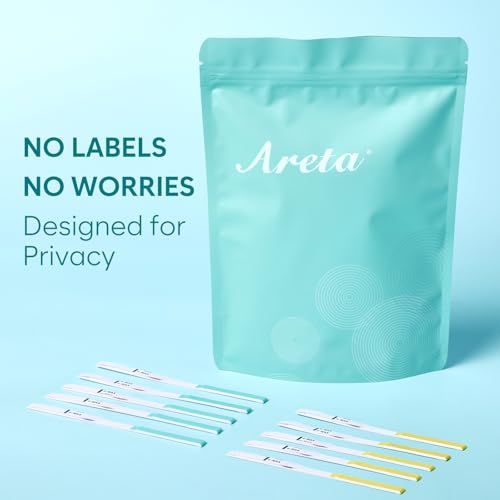 Image of Areta Ovulation & Pregnancy Test Strips Combo Kit, 30 LH + 10 hCG | At-Home Ovulation Tracking, 30 LH + 10 hCG Test Strips Blue, Expiration Date 11 /21 /2026