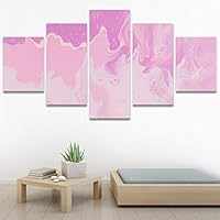 SIGNWIN 5 Panel Canvas Wall Art Modern Art 3D Abstract Abstract Brushstroke Contemporary Digital Art Fun Multicolor for Home Decorations Ready to Hang - 60