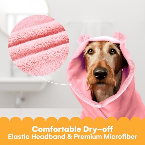 Noa Store Roupão de banho para cães – Secagem rápida com alça ajustável e faixa elástica – 10,6 – 12