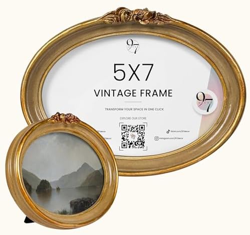 97 Decor Vintage Oval Picture Frame 5x7 - Gold Oval Frame 5x7, El...