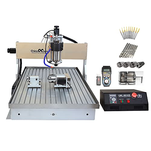 CNC Router 6090 4 Axis 2.2KW Metal Ovsuqu 3D carving woodworking Machine Mach3 USB Metal MACH3 USB Water Milling Engraving Machine