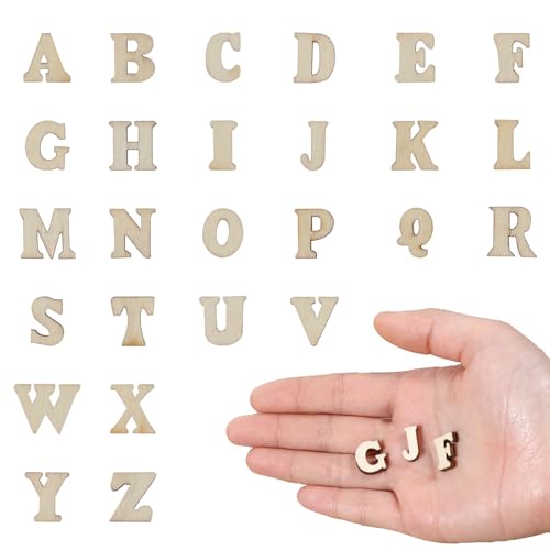 Giantree 208Pcs Wooden Letters 0.6 Inch Poplar Wood Burning Letters Letters for Crafting DIY Craft Home Decor
