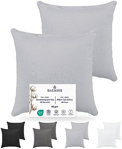 Barbons Poduszka do spania na boku 40 x 145, poszewka na poduszkę, zestaw 2 szt.  165 g/m², certyfikat Öko-Tex, poszewka na poduszkę, 100% bawełna, poszewka na poduszkę z zamkiem błyskawicznym (40 x