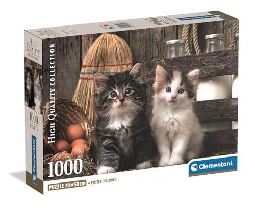 Puzzle Compact 1000 pièces : Adorables chatons Clementoni Puzzles - vue 2