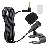 Verazquy Universal 3.5mm Car Microphone with Noise Reduction, HD Voice Lapel Mic for Crystal Clear Hands-Free Calls on Bluetooth Stereo GPS Systems Cable Plug and Play Radio DVD GPS
