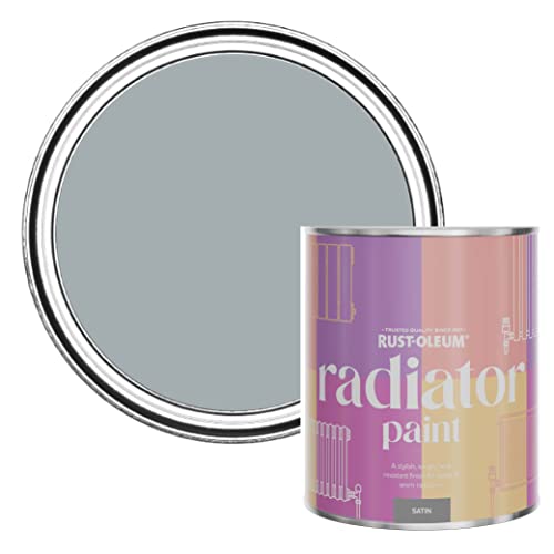 Rust-Oleum Grey Heat Resistant Radiator Paint in Satin Finish - Mineral Grey 750ml