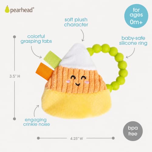 Image of Pearhead Candy Corn Halloween Crinkle Teether, 0m+