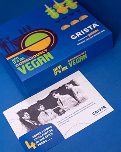 Image of CRISTA Consciously Vegan Seasoning Gift Box | Za'atar Spice Mix| Namkeen Nuts | American Barbeque Spice Rub| Grilled Vegetable Seasoning| Mexican Taco | Diwali Gifts For Family And Friends | Set of 5