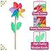 Mr. Pen Rainbow Flower Pinwheels - 10 Pack, Wind Spinners for Yard & Garden, Kids' Party Favors