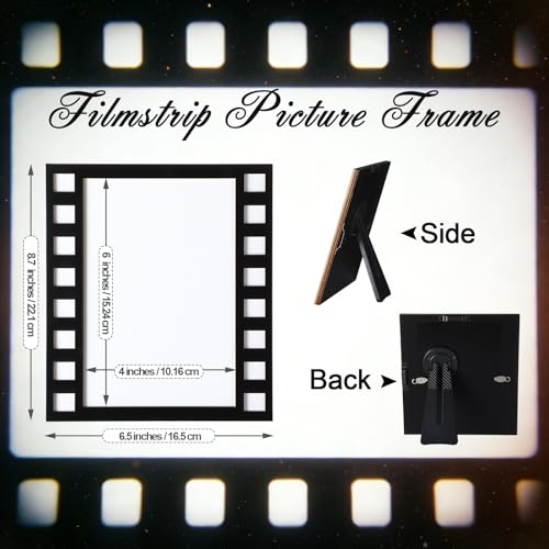 Image of AceOrbit 3 Pcs Filmstrip Picture Frame Vintage Wood Cinematic Film Photo Frame Fit 4 x 6 Inch Picture with Clear Acrylic Cool Handicrafts Tabletop or Wall Mounting for Display for Farmhouse Home Decor