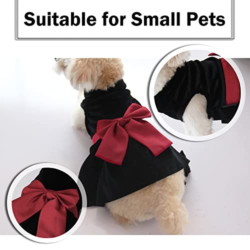 Dog Dress With Bowknot, Fashional All Weather Puppy Clothes Wedding Holiday Princess Pet Dresses For Small Dogs Cats Girl (Large, Black) #TOP3