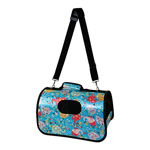 DZL- Bolsa de transporte de tecido impermeável para cão/gato 50 * 27 * 25 cm transporte de cão gato pequeno viagem avião comboio cor aleatória (6211)
