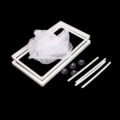 Image of COMOK Fish Hatchery Breeder Box Aquarium Separation Net Nylon Incubator Mesh Fish Breeding Tanks Isolation Box White Rectangle