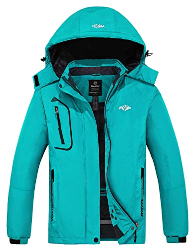 Image of Wantdo Women's Mountain Waterproof Ski Jacket Windproof Rain Jacket Winter Warm Hooded Coat